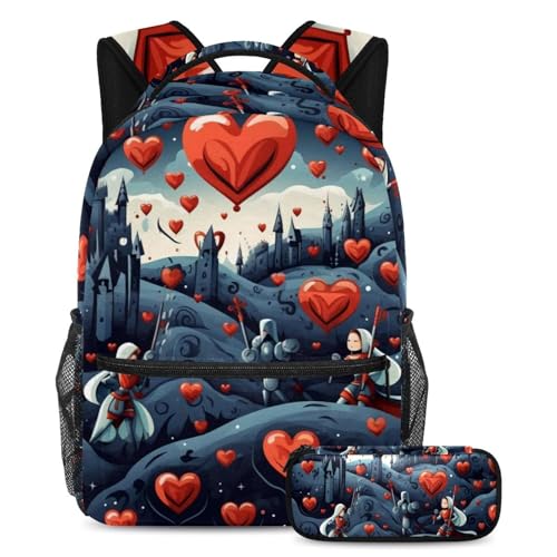 Sac d'école Red Hearts Fighter 76 grande capacité anti-surcharge pour ado