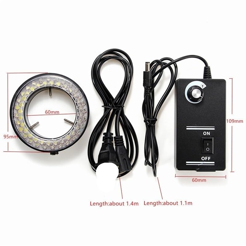 Microscope Adjustable 60 LED Ring Illuminator Light, for Industry Stereo Microscope