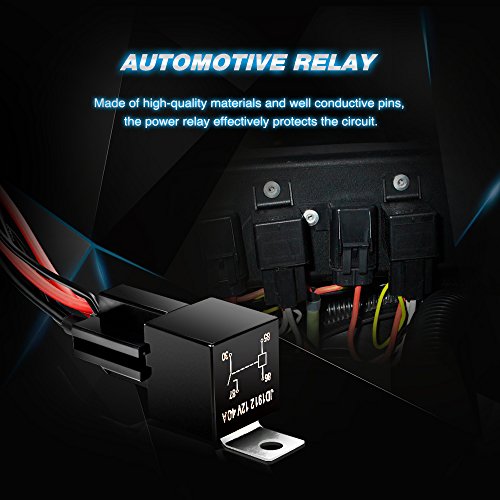Nilight - 10016W 16AWG DT Connector Wiring Harness Kit LED Light Bar 12V On Off Switch Power Relay Blade Fuse for Off Road Lights LED Work Light-2 Leads,2 Years Warranty