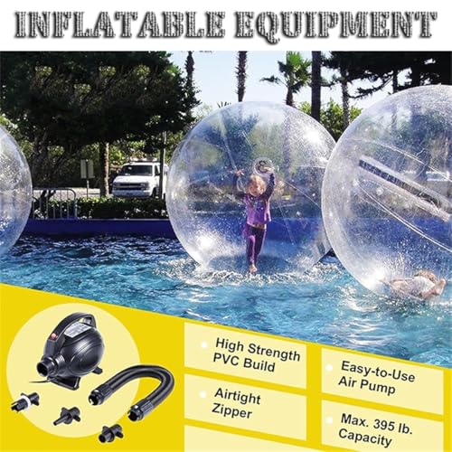 Pallone gonfiabile da passeggio con pompa elettrica, in PVC trasparente, adatto per spiagge e luoghi di intrattenimento