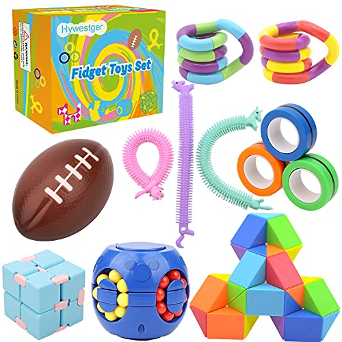 Hywestger Fidget Toys Pack 12pcs Sensory Toys Set, Stress and Anxiety Relief, for Kid Toys,Gifts for Students, Decompression Toys for Adults
