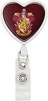 Vista 7 de Harry Potter Ilustrated Hogwart's Crest Heart Lanyard Retractable Reel Badge ID Card Holder