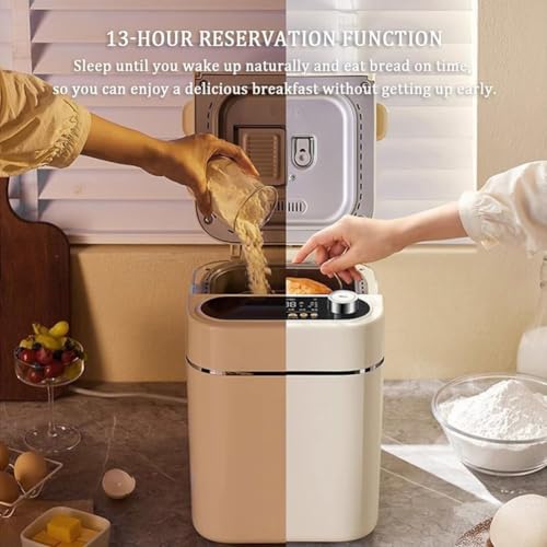 Automatischer Brotbackautomat,Brotbackautomat mit automatischem Nussspender,26 voreingestellte Funktionen,13-Stunden-Timer und 1-Stunden-Warmhaltefunktion,kleiner Brotbackautomat for Küche und Zuhause – Bild 4