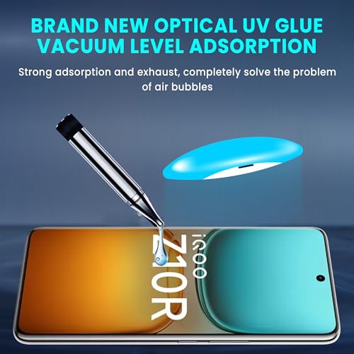 Image of FIRST MART UV Tempered Glass Screen Guard for iQOO Z10R / Vivo T4R With Installation Kit | Military-Grade Gorilla Screen Guard & Cable Protector | Edge to Edge Coverage | Crystal Clear