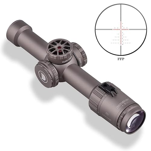 Discoveropt Ed 1-6X24 Riflescope (Ffp) First Focal Plane With Extra Low Dispersions Glass, Low Power Variable Optic With Red Illuminated Reticle #TOP1