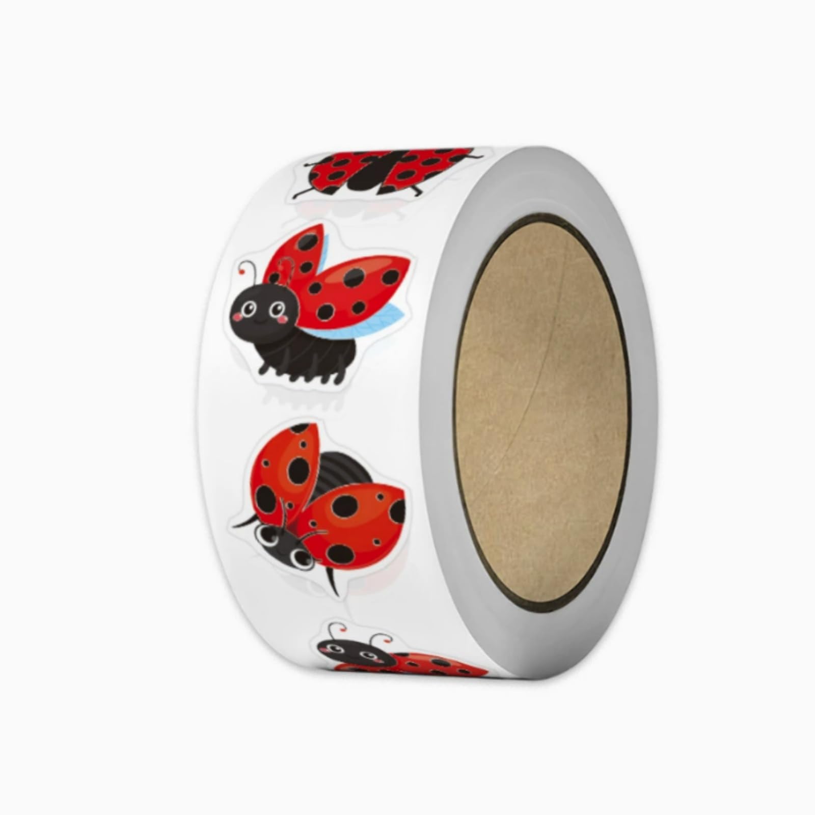 1.5in 500Pcs Assorted Ladybug Paper Stickers Roll, Cute Cartoon Ladybug Self Adhesive Reward Stickers for Kids, Classroom Teacher Supplies, Scrapbook, Journal, Gift Wrapping, Envelope Seals