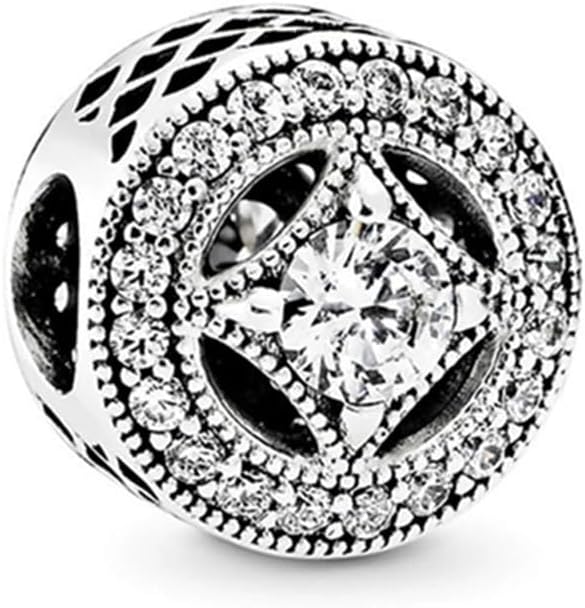 9 Pack Silver Bead Charms for Pandora Bracelets and Necklaces Charm for Woman， Dangle Pendant Beads Set - Image 4