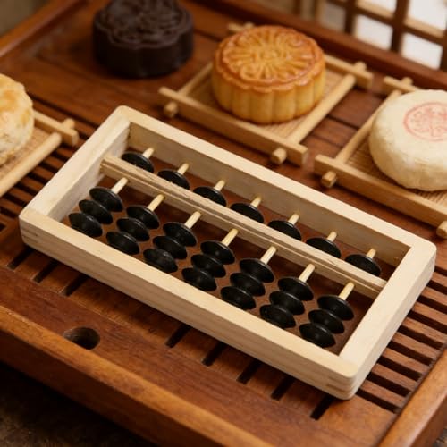 Image of Mini Wooden Abacus Decoration Abacus Photo Prop Miniature Ornament for Desktop Decoration Home Teacher Education Tool DIY Model Display 6.10 X 3.07 X 0.78 in