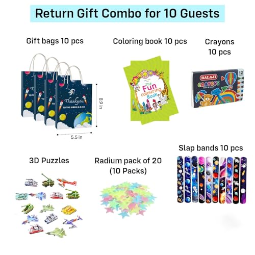 Image of Party Propz Space Birthday Return Gift For Kids - 60 Pcs For 10 Guests, Space Theme Return Gifts For Boys, Birthday return gifts for Kids, Returns gifts for birthdays