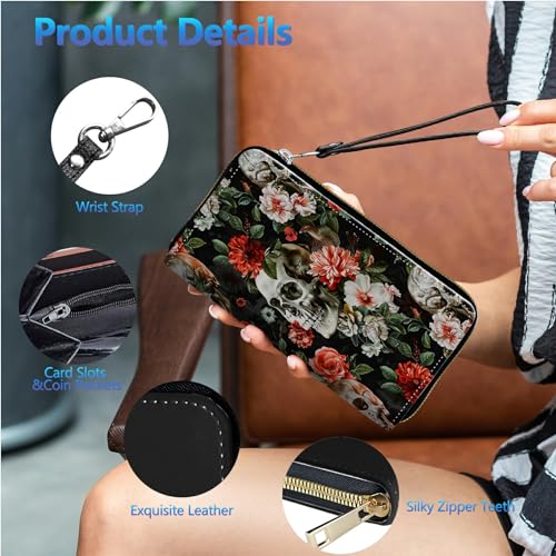 Image of Womens Wallet PU Leather Wristlet Wallets for Women, Large Capacity Lady Fashion Wallet Card Holder Zipper Wallet