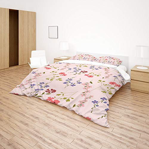 Parure de lit king sans repassage polyester motif 3 pastel doux - 5