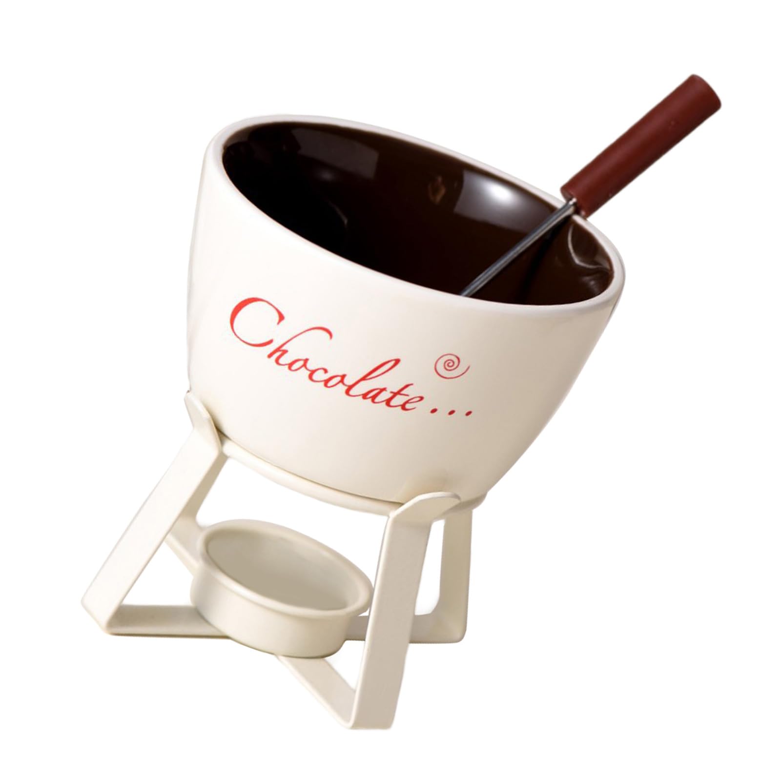 HDOYTXXM Fondue Pots Set with Forks Ceramic Butter Warmers Tealight Porcelain Melting Pots for Chocolate Cheese Caramels Candy Butter Warmers Set