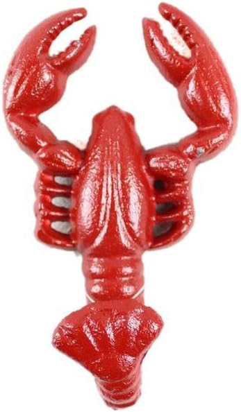 Handcrafted Nautical Decor Rustic Red Cast Iron Decorative Wall Mounted Lobster Hook 5" - Lobster Decorati
