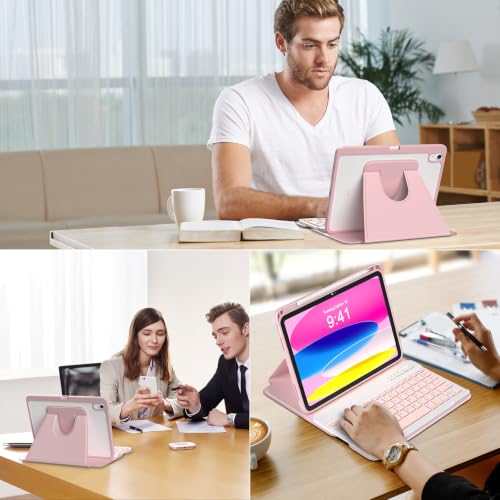 Image of besky Keyboard Case for iPad A16 11th /10th Gen 11 /10.9 Inch, 360 Rotatable