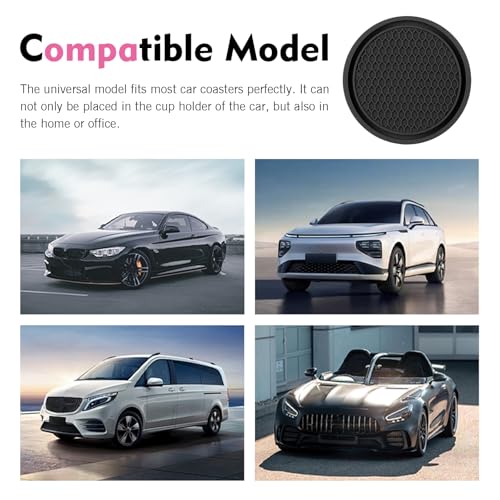 4 Posavasos para Auto en PVC Antideslizante Negro miniatura 5