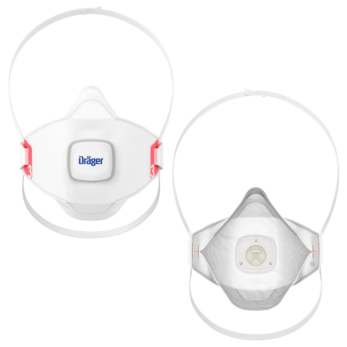 Dräger X-plore 1930 V Masques de Protection respiratoires FFP3 avec valve, Masque anti-poussière jetable pour des travaux de construction, de chimie et de peinture