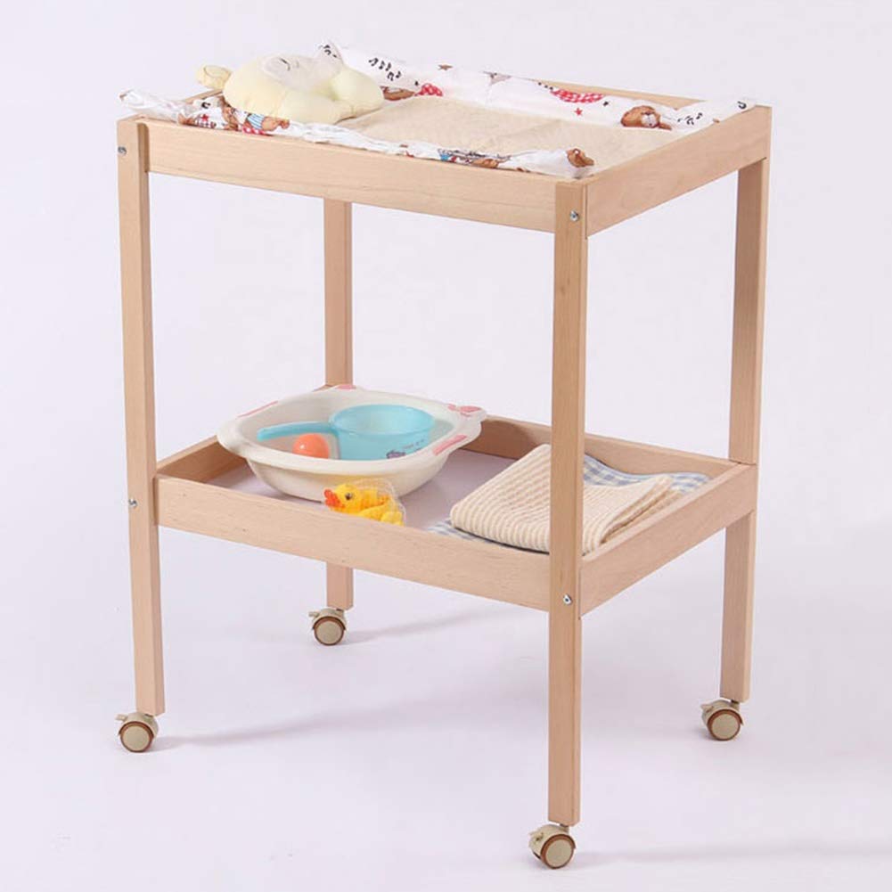 Przewijak z podkładką - Natural Wood 2 regały dla małych dzieci / małych dzieci Dresser Bath Station - nietoksyczny gotowy (kolor: Conventional 86 cm)