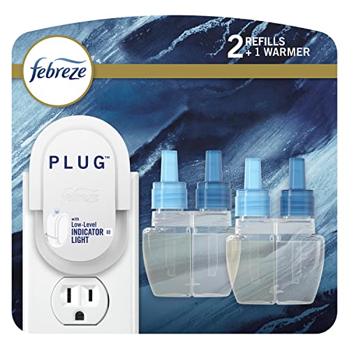 Image of Febreze Plug, Ocean Scent, Scented Refill, 1 Warmer + 2 Oil Refills