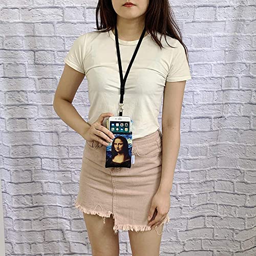 Image of Neoprene Neck Cell Phone Sleeve Bag Pouch w / Clip (Famous Paintings Combo)