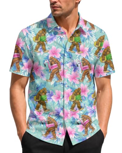 Image of 99TIMORO Funny Movie Mens Hawaiian Shirts Button Down Short Sleeve