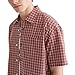 Short Sleeve Micro Plaid Boxy Shirt, Russet Brown, XS