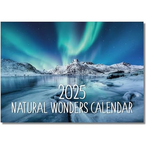 2025 A4 Natural Wonders Wall Calendar Cover