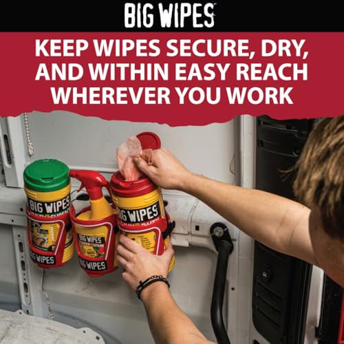 Image of BIG WIPES The Cage Heavy Duty Wipe Holder Bracket, Universal Wipes Container And Dispenser Alternative For Van, Workshop, Garage Or Mobile Trade Setups - (2 Pack)