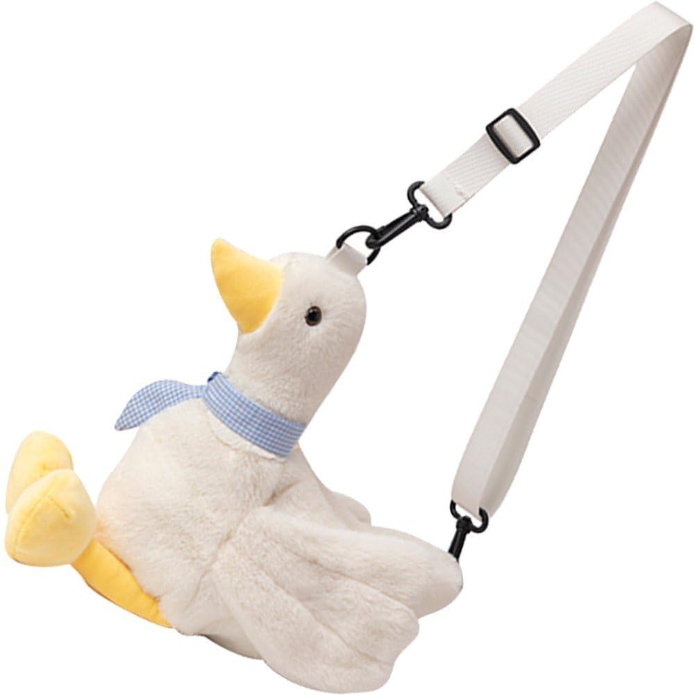 Baokuan Cute Plush Crossbody Duck Bag,Girls Women Funny Shoulder Cell Phone Wallet,Cute Cartoon Plush Purse Handbag Crossbody Shoulder Bag