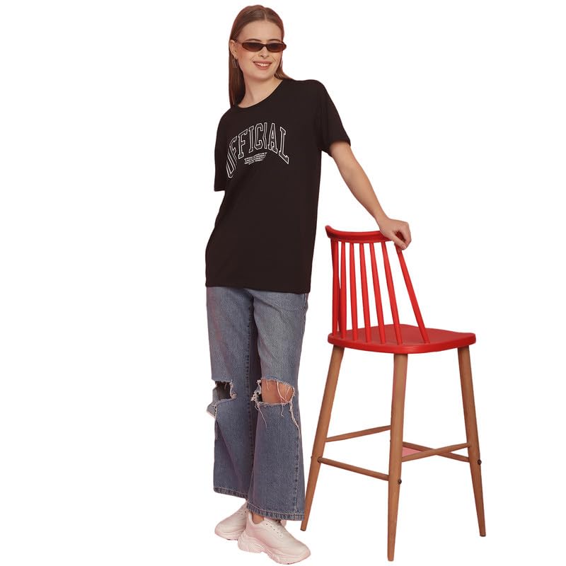Image of Round Neck Cotton Printed Women Regular Fit Tshirt-P1950