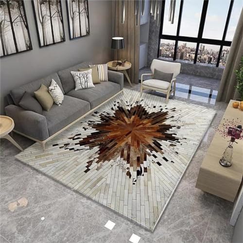 Moquette tapis terrasse exterieur gris 70x140cm et grand tapis de salon abstrait - 2