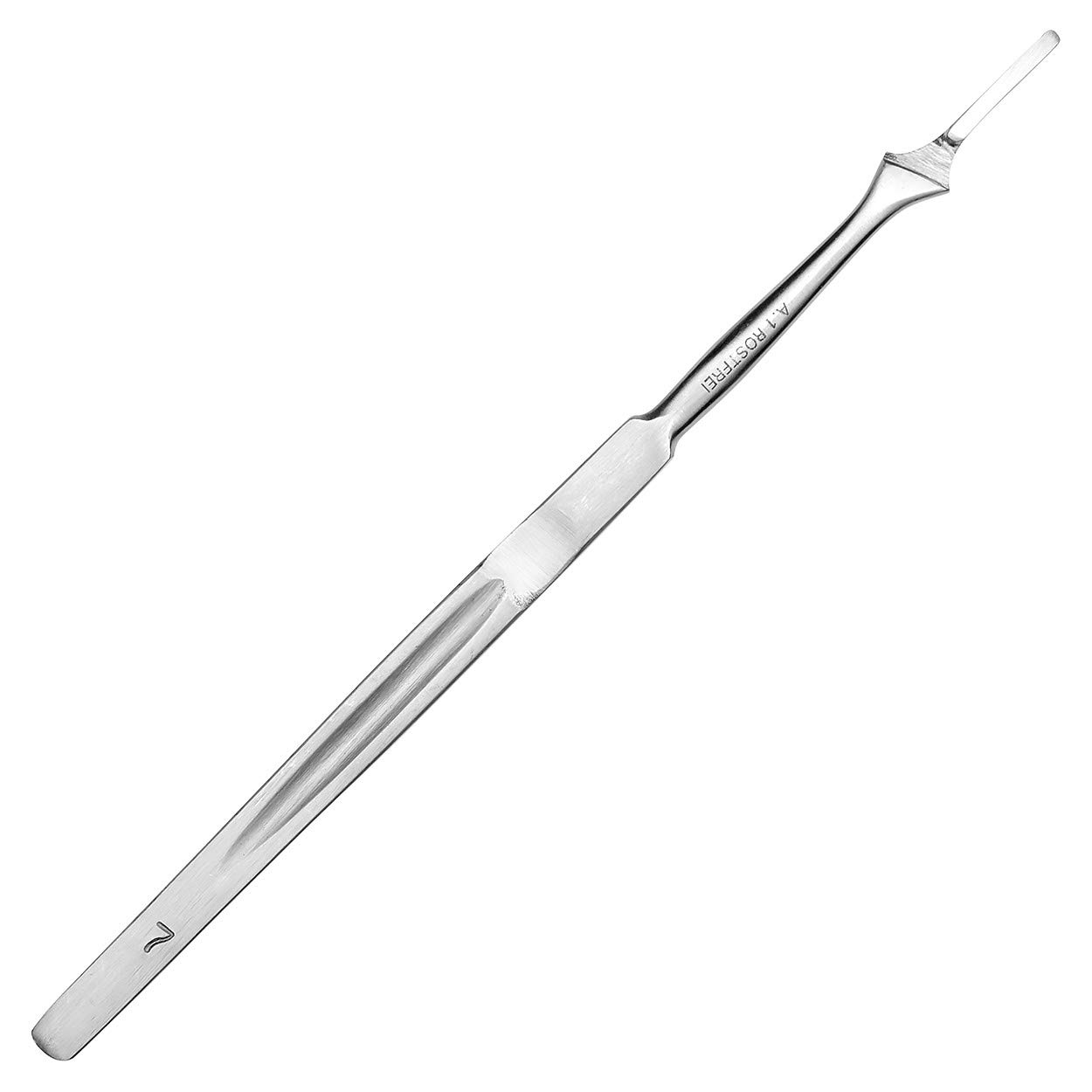 Set - 100 Stück Skalpellklingen Figur 11 aus Karbonstahl - Ersatzklingen einzeln steril verpackt + 1 x May - Skalpell-Halter mit 16 cm langem Griff - Edelstahl