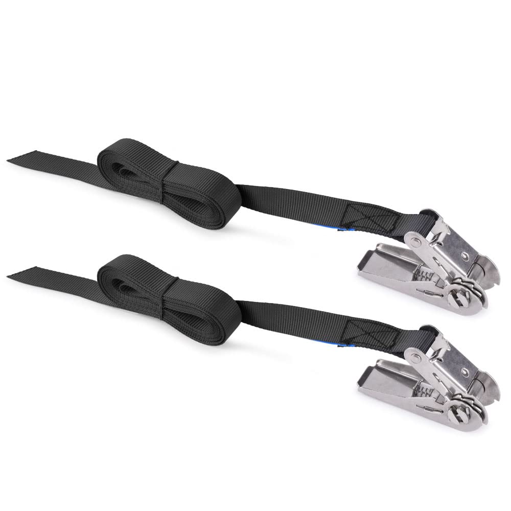 Correas tensoras con trinquete de acero inoxidable, 500 cm, 2 unidades