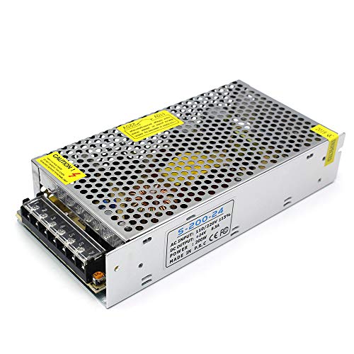 inShareplus 24V 8.5A 200W, DC Universal Regulated Switching Power Supply, Converter AC 100-240V to DC 24 Volt LED Driver, Transformer,Adapter for LED Strip Light, Computer Project