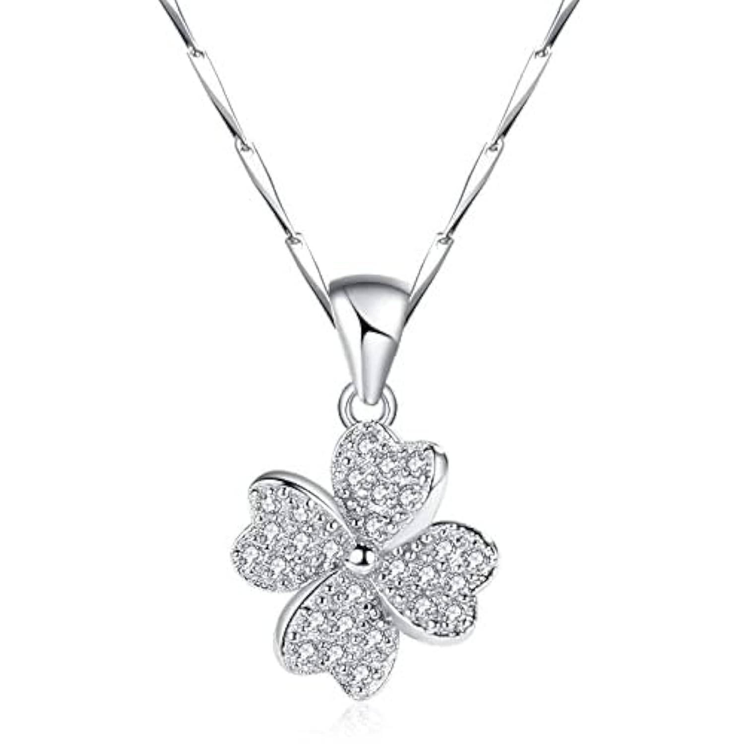 Crystal Lucky Clover 925 Sterling Silver Pendant Necklace for Women Gift Packing J.Rosée Fashion Jewelry JR-1056