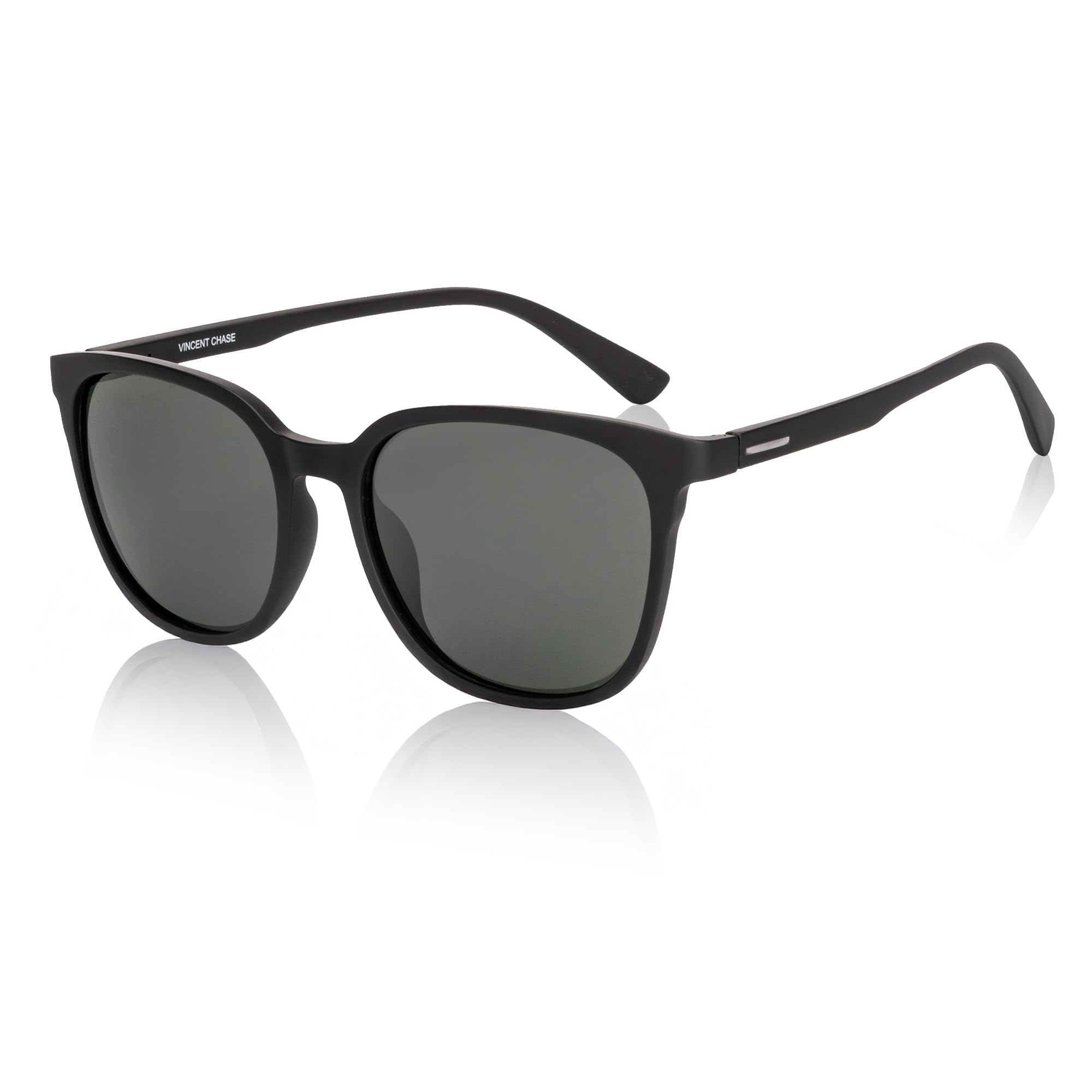 vincent chase eyewear Vincent Chase By Lenskart | Matte Black Grey Solid Full Rim Square | Branded and Stylish Sunglasses | Polarized and 100% UV Protected | Men & Women | Large | VC S18710-picture-25