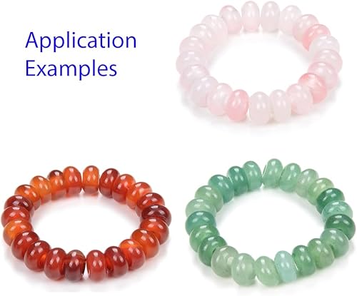 Miniatura 4 de Adabele 10 cuentas espaciadoras redondas con patrón de rayas blancas de ónix negro natural de 0.555 pulgadas (agujero grande de 0.276 pulgadas) para