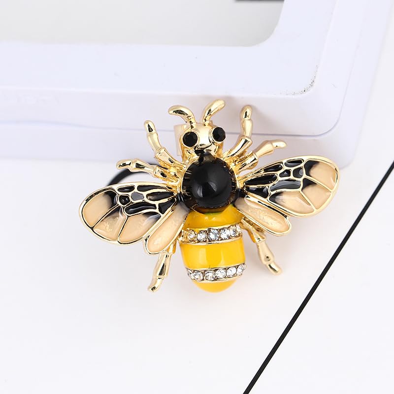 Image of Crystal Bee Pearl Brooches Exquisite Insect Bee Brooches Pins for Women