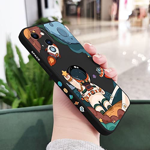 TUPODE Funda de teléfono de Astronauta para iPhone 14 13 12 11 Pro MAX Mini X XR XS MAX SE2020 8 7 Plus 6 6S Plus, Negro, para iPhone 8Plus (7Plus)