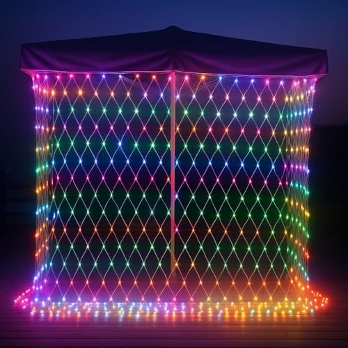 Image of Led Net Mesh String Lights - Diwali Lights, Led Lights for Home Decoration 9.8Ft X 6.6Ft 192 LEDs 8 Modes (Multicolor-Pixel-3x2-NetMesh)