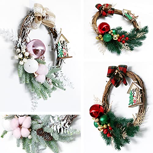 Qagazine Kerst Kunstmatige Wijnstok Garland Kleurrijke Mooie Rotan Muur Venster Deur Kerst Krans voor Voordeur Kerstboom… - Afbeelding 6