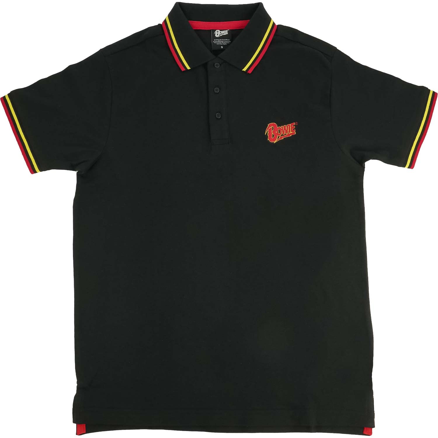 David Bowie Flash Logo Polo Shirt Black XXL