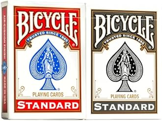 Bicycle Rider Back Playing Cards, Standard Index, Poker Cards, Premium Playing Cards, Red & Black, 2 Count (Pack of 1)