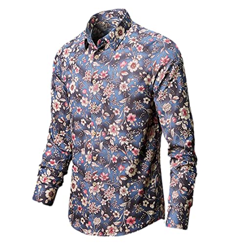 Chemises florales pour homme vintage et décontractées coupe confort