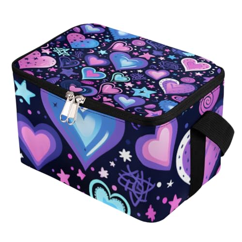 GzLeyigou Lunch Bags for Women Men 9 Cans,Love Valentine's Day Hot & Cold Food Delivery Bag Insulated Grocery Bag Insulated Lunch Box Cooler Bag for Office Work Picnic Beach