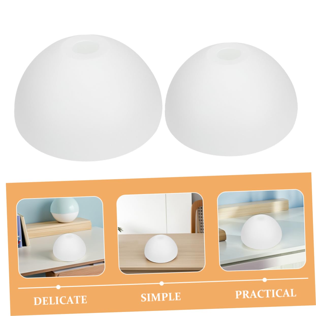 SHINEOFI Pantalla de Lámpara en Forma de Hongo, Plástico Blanco, 2 Piezas | Agujero de 42mm, Tamaño Mediano, para Lámpara de Pie y Techo, Decoración del Hogar y Montaje DIY