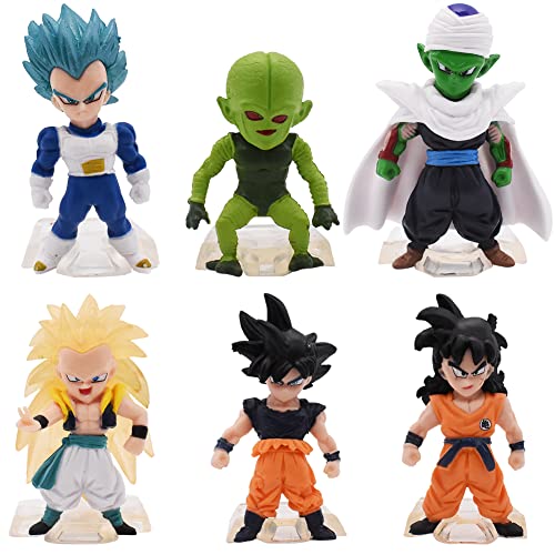 6 Piezas Mini Figuras Cake Topper, D-ragon Ball Tartas Figuras Decoración, D-ragon Ball Cake Topper...