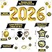 KatchOn, Huge New Years Decorations 2026 Set - Pack of 44 | Gold and Black Happy New Year Banner, 2026 Balloon Numbers | New Years Balloons for NYE Decorations, New Years Eve Party Supplies 2026