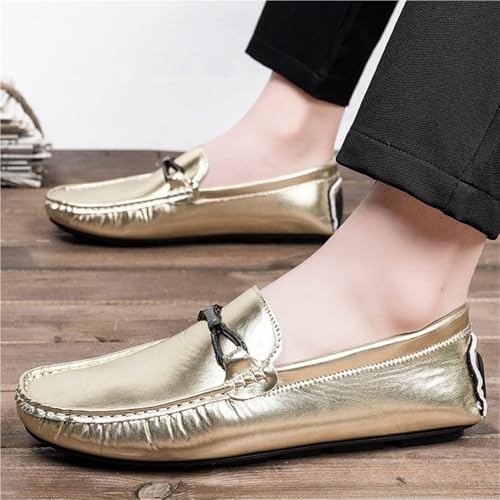 Mens Loafers PU Leather Solid Color Driving Shoes Flat Heel Resistant Comfortable Fashion Casual Slip On for Business Office Work2