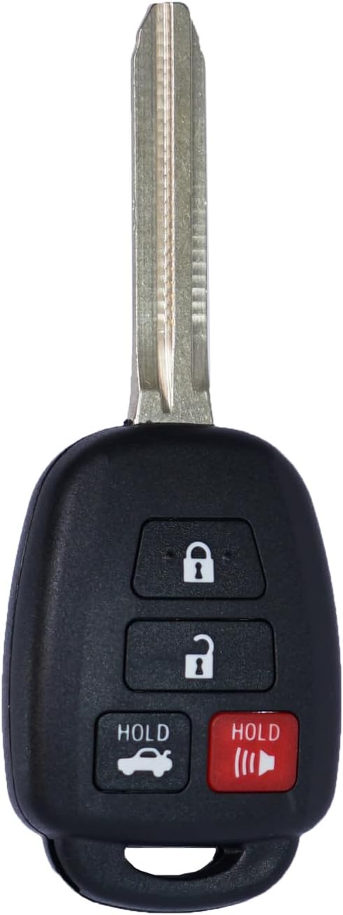 MechanMagic Key Fob Shell Case Replacement Compatible with Toyota Camry Corolla RAV4 Highlander Tacoma 2012-2020 Keyless Entry Remote Control 4 Buttons Car SUV Head Key Cover