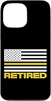 Vista 23 de iPhone 16 911 Police Dispatcher Gift Retired Thin Gold Line Flag Life Case